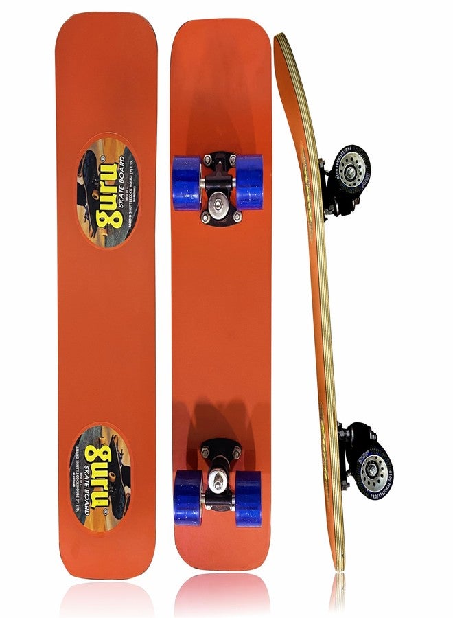 جورو لوح تزلج خشبي متوسط الحجم من GURU مانع للانزلاق، 24 بوصة × 6 بوصات (برتقالي، عبوة من قطعة واحدة) - Image 1